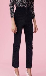 NWT Rebecca Taylor Soft Black High Waisted Velveteen Pants Size 6