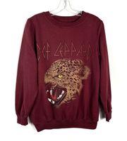 Maroon Red Retro Leopard Graphic Band Sweatshirt Medium M Target