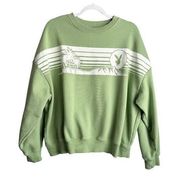 PacSun Playboy by Pac Sun Crewneck Sweat Shirt Women's OS Green Pullover Loungewear