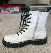 White Combat Boots