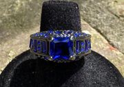 Women's Unique Bold & Eye Catching Sapphire cz Birthstone Ring Size 6