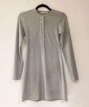 Reformation Jeans Tam Mélange Stretch Organic Cotton Jersey Mini Dress in Gray E