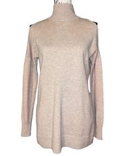 Halogen tan cold shoulder sweater small