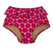 Kortni Jeane Peplum Ruffle Pink Grapefruit Swim Bottoms Size Small