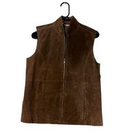 Ruff Hewn Brown Suede Leather Zip up Vest Women's Size Small