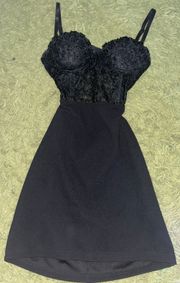 Black Lace Corset Dress