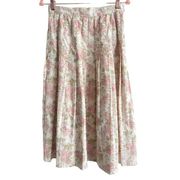 Laura Ashley Womens Pink A Line Cottagecore Midi Skirt Size 6