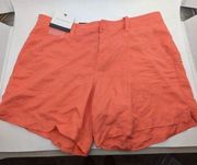 Calvin Klein Linen Beach Summer Short Womens Size 10 Coral Porcelain Rose