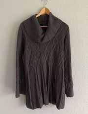 Style & Co. Long Cozy Cowl Neck Grey Knit Sweater