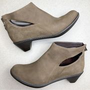 Cut Out Ankle Bootie 37 Taupe Suede