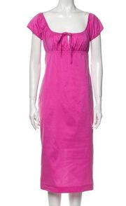 Opening ceremony ruched midi bodycon dress pink