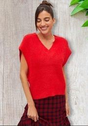 BDG Urban Outfitters Aden Sweater Vest in Red Medium