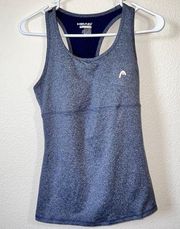HEAD Blue Heathered Sleeveless Built in Bra Athletic Tank Top women's Size Small