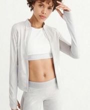 Gray And White Swirled Active Jacket