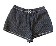 Jaclyn Intimates Black Striped Lounge Shorts Size M