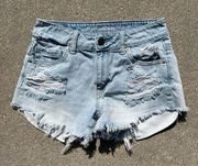 American Eagle AEO ripped frayed destroyed festival jean shorts