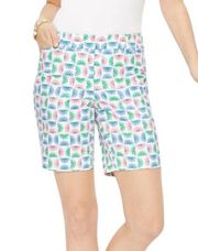 Talbots Perfect Shorts Bermuda Blocked Daisy Print Pastel Multicolor Size 16P