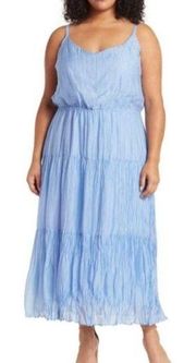 CITY CHIC Womens Sabina Tiered Maxi Dress Bluebell Blue Plus Size 24 New NWT