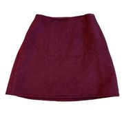 Club Monaco Centie Mini Skirt Cranberry Red Wool Blend Size 00 Women's