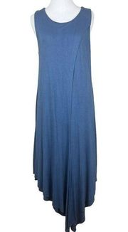 Papillon Dress Womens Medium‎ Blue Layered Asymmetrical Lagenlook Midi Flowy