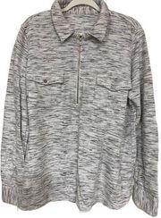 Soft Surroundings | Heathered Gray Long Sleeve Half Zip Pullover Top