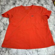 Figs scrubs XXL Orange Set pants joggers v neck top nurse hospital