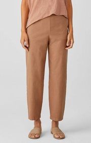 NWT Eileen Fisher Organic Cotton Hemp Lantern Ankle Pant Clay