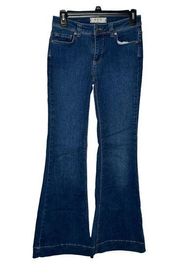 We The Free Free People  Womens Jeans Flared Leg Stretch Low-Rise Dark Denim 27