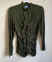 Ruffle Green Blouse