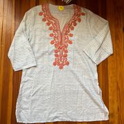 Roller Rabbit Embroidered Tunic Blouse Sz L