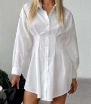 pleated shirt dress