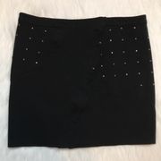 MM Couture by Miss Me Black Mini Skirt with Silver-Colored Studs