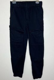 Young Fabulous & Broke Halsey Joggers MEDIUM Black High Waist Cargo Pants Casual