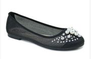 Summer Rio Black Shimmer Embellished Flats