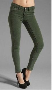 J Brand Green Denim Vin Mantis Skinny Women 28 Mid Rise Jeans