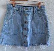 Lucky Brand Distressed Exposed Front Button Skirt Y2K 90s 4