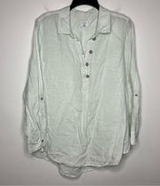 Sigrid Olsen 100% linen popover top size 1X