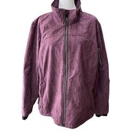 Free Country  fleece lined shell jacket winter purple patterned full zip XXL coat