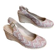 Vionic Women's Coralina Espadrille Wedge Slingback Sandal Dusty Pink NEW 8 Wide