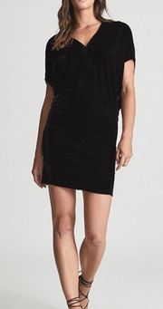 Reiss Loretta black velvet, size 2, subtle Stretch, draped lines, B80, $58