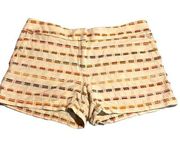 Loft Size 8 Shorts Cream Textured Multi colored Thick Material Boho