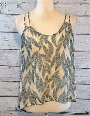 XXI Cami Top Layered Leaf Print with Ring Back-Small