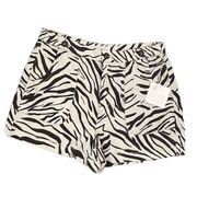 Cynthia Rowley Womens Vintage Look Shorts Zebra Animal Print Black White Size 8
