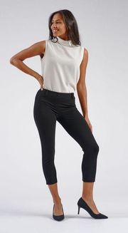 Black High Rise Cropped Classic Dress Pant Yoga Pants