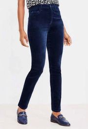 Maje Blue Velvet Slim Fit Skinny Stretch High Rise Pants Size 24/XS/0