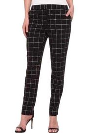 Vince Camuto Black White Squares Dress Pants Straight sz 12 Checkered Windowpane