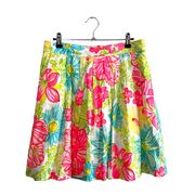 Lilly Pulitzer  Pink Green Blue Tropical Floral Circle Mini Skirt 4