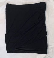 Tight ruffle black mini skirt