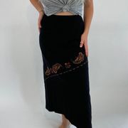 Talbots Vintage Maxi Skirt With Embroidery Pattern