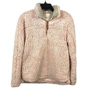 Thread & Supply Sz S Wubby Fleece Pullover 1/4 Zip Teddy Jacket Smoke Rose Pink